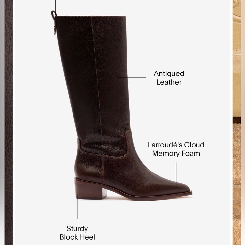 Larroude Dark Brown Heeled Boots - Picture 4 of 4
